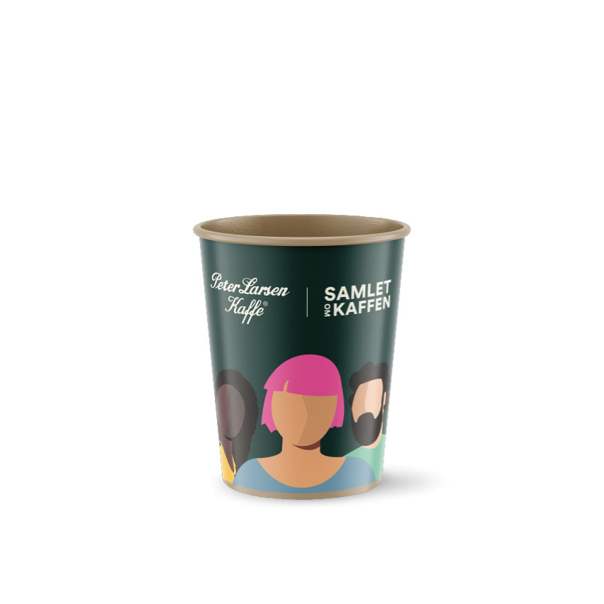 Glas med peter larsen kaffe-logo